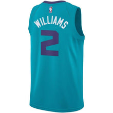 Load image into Gallery viewer, Men&#39;s Jordan Brand Marvin Williams Teal Charlotte Hornets Swingman Sponsor Patch Jersey – Icon Edition  Aqua