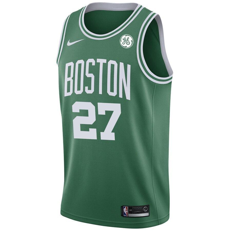 Men's Nike Daniel Theis Green Boston Celtics Swingman Sponsor Patch Jersey  Icon Edition  Green