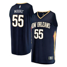 Load image into Gallery viewer, Men&#39;s Fanatics Branded E&#39;Twaun Moore Navy New Orleans Pelicans Fast Break Replica Player Jersey  Icon Edition  Navy