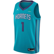Load image into Gallery viewer, Men&#39;s Jordan Brand Malik Monk Teal Charlotte Hornets Swingman Sponsor Patch Jersey – Icon Edition  Aqua