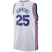 Load image into Gallery viewer, Men&#39;s Nike Ben Simmons White Philadelphia 7ers Swingman Sponsor Patch Jersey  Association Edition  White