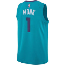 Load image into Gallery viewer, Men&#39;s Jordan Brand Malik Monk Teal Charlotte Hornets Swingman Sponsor Patch Jersey – Icon Edition  Aqua