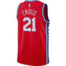 Load image into Gallery viewer, Men&#39;s Nike Joel Embiid Red Philadelphia 7ers Swingman Jersey  Statement Edition  Red