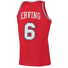 Load image into Gallery viewer, Men&#39;s Mitchell &amp; Ness Julius Erving Red Philadelphia 7ers  Hardwood Classics Swingman Jersey  Red