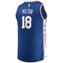 Load image into Gallery viewer, Men&#39;s Fanatics Branded Shake Milton Royal Philadelphia 7ers Fast Break Replica Jersey – Icon Edition  Royal