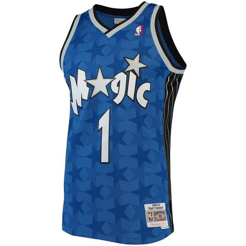 Men's Mitchell & Ness Tracy McGrady Blue Orlando Magic  Hardwood Classics Swingman Jersey  Blue