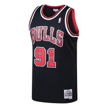 Load image into Gallery viewer, Men&#39;s Mitchell &amp; Ness Dennis Rodman Black Chicago Bulls  Hardwood Classics Swingman Jersey  Black