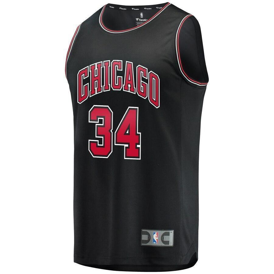 Men's Fanatics Branded Wendell Carter Jr. Black Chicago Bulls Fast Break Alternate Jersey Black