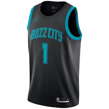 Load image into Gallery viewer, Men&#39;s Jordan Brand Malik Monk Black Charlotte Hornets City Edition Swingman Jersey  Black
