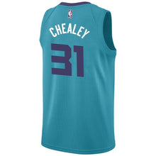 Load image into Gallery viewer, Men&#39;s Jordan Brand Joe Chealey Teal Charlotte Hornets Swingman Sponsor Patch Jersey – Icon Edition  Aqua