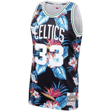 Load image into Gallery viewer, Larry Bird Boston Celtics Mitchell &amp; Ness Floral Fashion  Hardwood Classics Swingman Jersey – Black