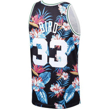 Load image into Gallery viewer, Larry Bird Boston Celtics Mitchell &amp; Ness Floral Fashion  Hardwood Classics Swingman Jersey – Black