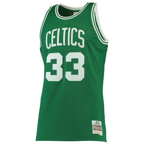 Men's Mitchell & Ness Larry Bird Kelly Green Boston Celtics  Hardwood Classics Swingman Jersey Green