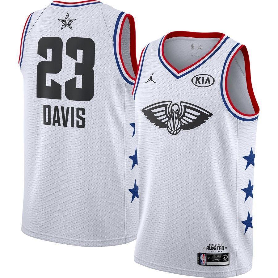Men's Jordan Brand Anthony Davis White New Orleans Pelicans  NBA AllStar Game Finished Swingman Jersey  White