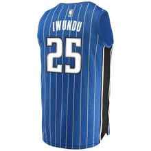Load image into Gallery viewer, Men&#39;s Fanatics Branded Wesley Iwundu Blue Orlando Magic Fast Break Replica Player Jersey  Icon Edition  Blue