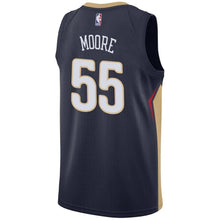 Load image into Gallery viewer, Men&#39;s Nike E&#39;Twaun Moore Navy New Orleans Pelicans Swingman Sponsor Patch Jersey  Navy