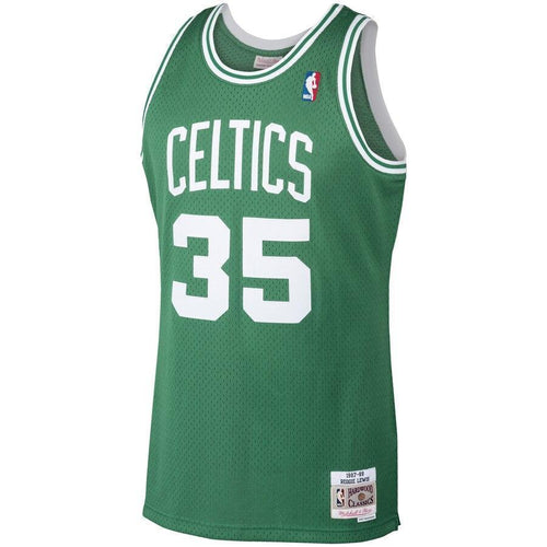 Men's Mitchell & Ness Reggie Lewis Kelly Green Boston Celtics  Hardwood Classics Swingman Jersey  Green