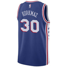 Load image into Gallery viewer, Men&#39;s Nike Furkan Korkmaz Royal Philadelphia 7ers Swingman Sponsor Patch Jersey  Icon Edition  Royal