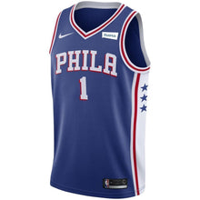 Load image into Gallery viewer, Men&#39;s Nike Justin Anderson Royal Philadelphia 7ers Swingman Sponsor Patch Jersey  Icon Edition  Royal