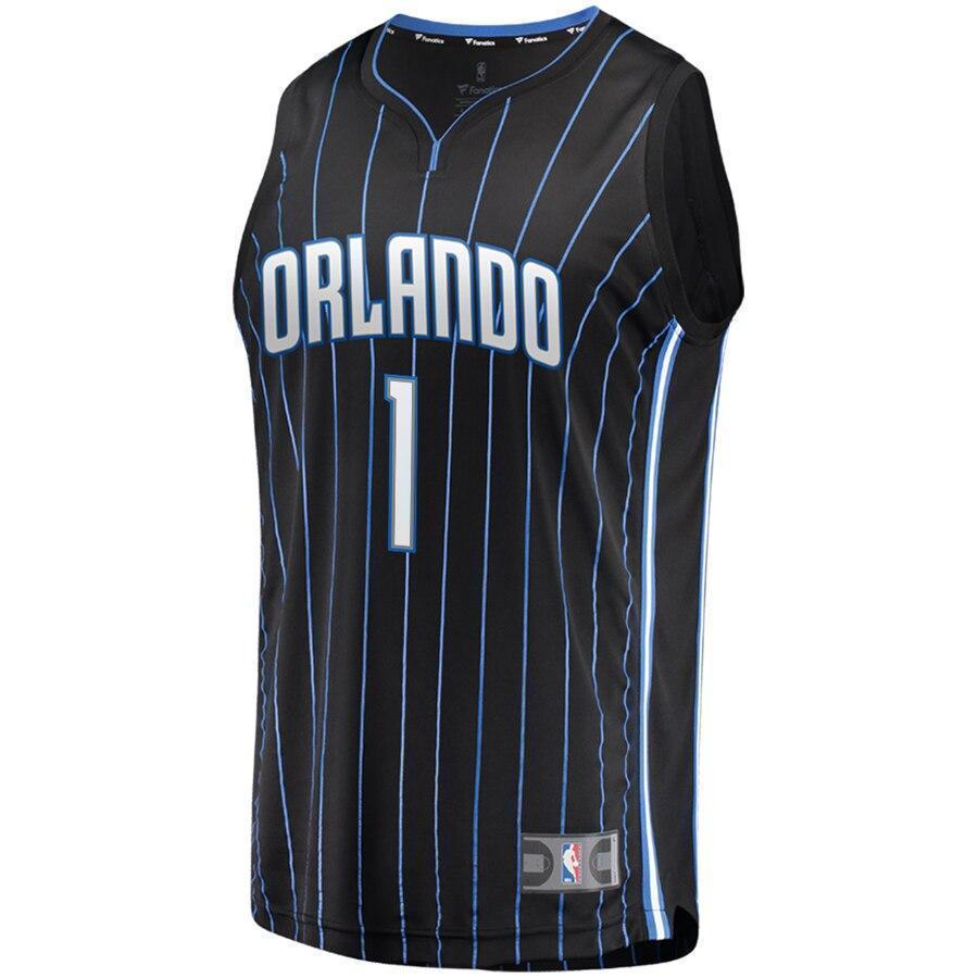 Men's Fanatics Branded Jonathan Isaac Black Orlando Magic Fast Break Replica Player Jersey  Statement Edition  Black