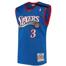 Load image into Gallery viewer, Men&#39;s Mitchell &amp; Ness Allen Iverson Royal Philadelphia 7ers Road / Hardwood Classics Authentic Jersey  Royal