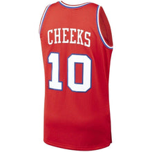 Load image into Gallery viewer, Men&#39;s Mitchell &amp; Ness Maurice Cheeks Red Philadelphia 7ers  Hardwood Classics Swingman Jersey  Red