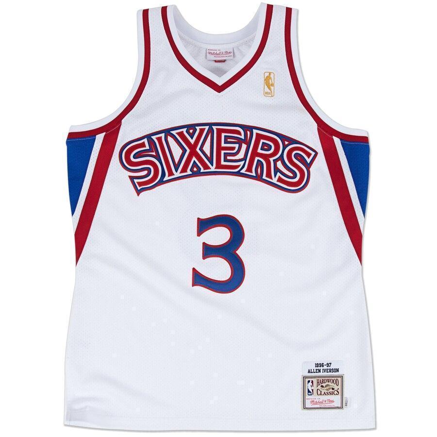 Mitchell & Ness Philadelphia 7ers # Allen Iverson White  Throwback Premium Jersey  White