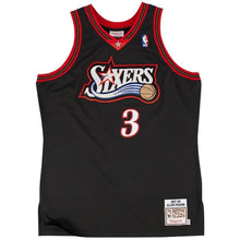 Load image into Gallery viewer, Mens Mitchell &amp; Ness Allen Iverson Black Philadelphia 7ers Authentic Basketball Jersey  Black