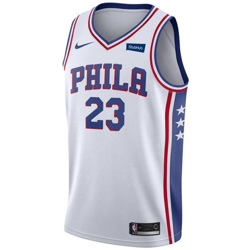 Men's Nike Jimmy Butler White Philadelphia 7ers Swingman Sponsor Patch Jersey  Association Edition  White