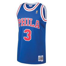 Load image into Gallery viewer, Men&#39;s Mitchell &amp; Ness Allen Iverson Royal Philadelphia 7ers 7 Hardwood Classics Swingman Jersey  Royal