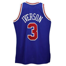 Load image into Gallery viewer, Mitchell &amp; Ness Philadelphia 7ers # Allen Iverson &#39;&#39;7 Hardwood Classics  Year Anniversary Throwback Premium Jersey  Royal