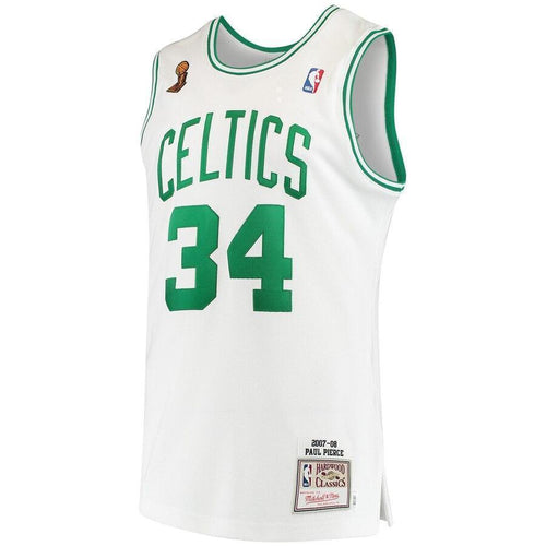 Men's Mitchell & Ness Paul Pierce White Boston Celtics Home 7/ Hardwood Classics Authentic Jersey  White