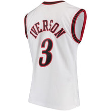 Load image into Gallery viewer, Men&#39;s Mitchell &amp; Ness Allen Iverson White Philadelphia 7ers  Hardwood Classics Swingman Jersey  White