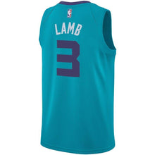 Load image into Gallery viewer, Men&#39;s Jordan Brand Jeremy Lamb Teal Charlotte Hornets Swingman Sponsor Patch Jersey – Icon Edition  Aqua