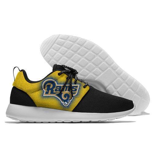 Men Los Angeles Rams Super Bowl Roshe Style Lightweight Running Shoes - Black And Yellow 2
